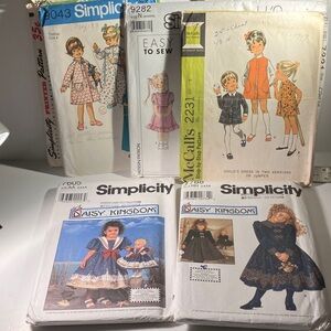 Firm - 9 VTG Sewing Patterns for $15. Simplicity and McCalls Childrens Sizes 2-6